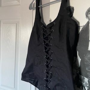 Y2K BLACK GOTH CORSET